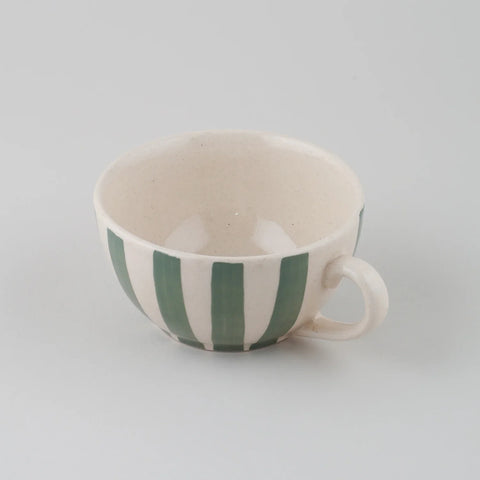 Striped Ceramic Kettle with Cup Tea Set - Eyaas