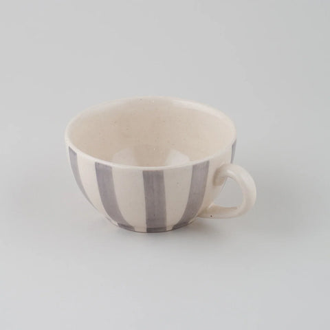 Striped Ceramic Kettle with Cup Tea Set - Eyaas