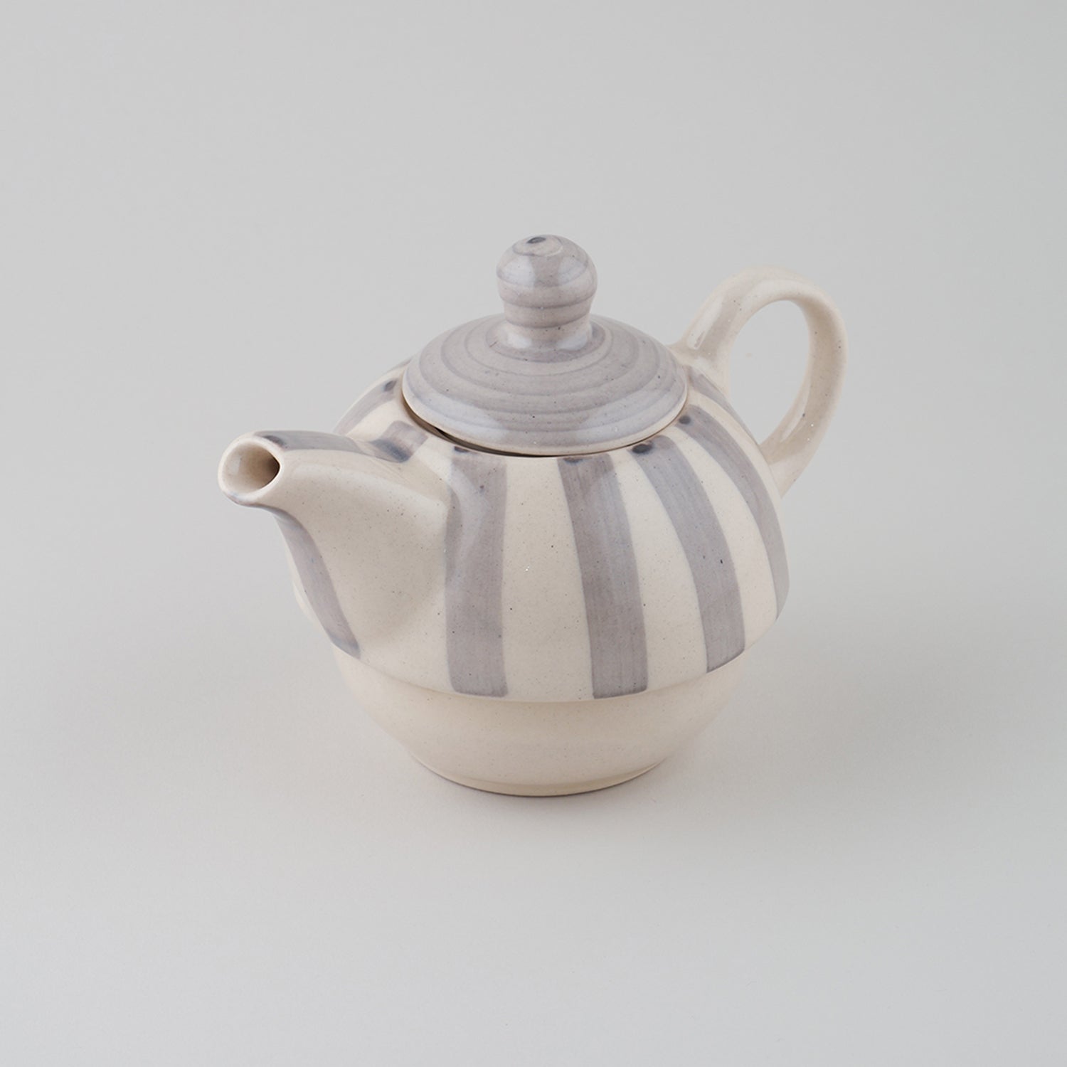 Striped Ceramic Kettle with Cup Tea Set