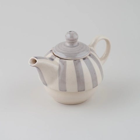 Striped Ceramic Kettle with Cup Tea Set - Eyaas