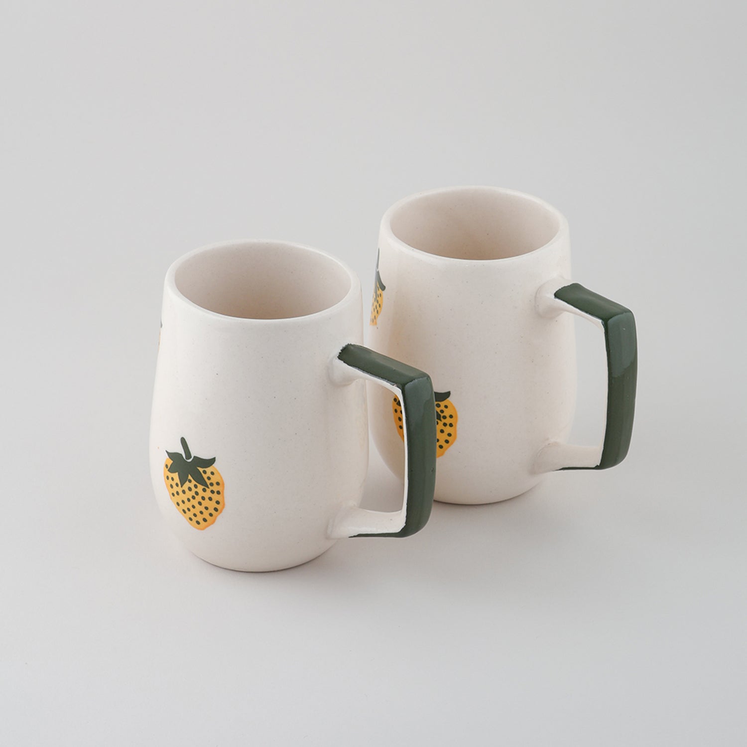 Fruit Ceramic Coffee Mugs Set of 2