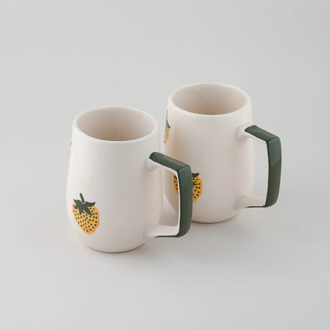 Fruit Ceramic Coffee Mugs Set of 2 - Eyaas
