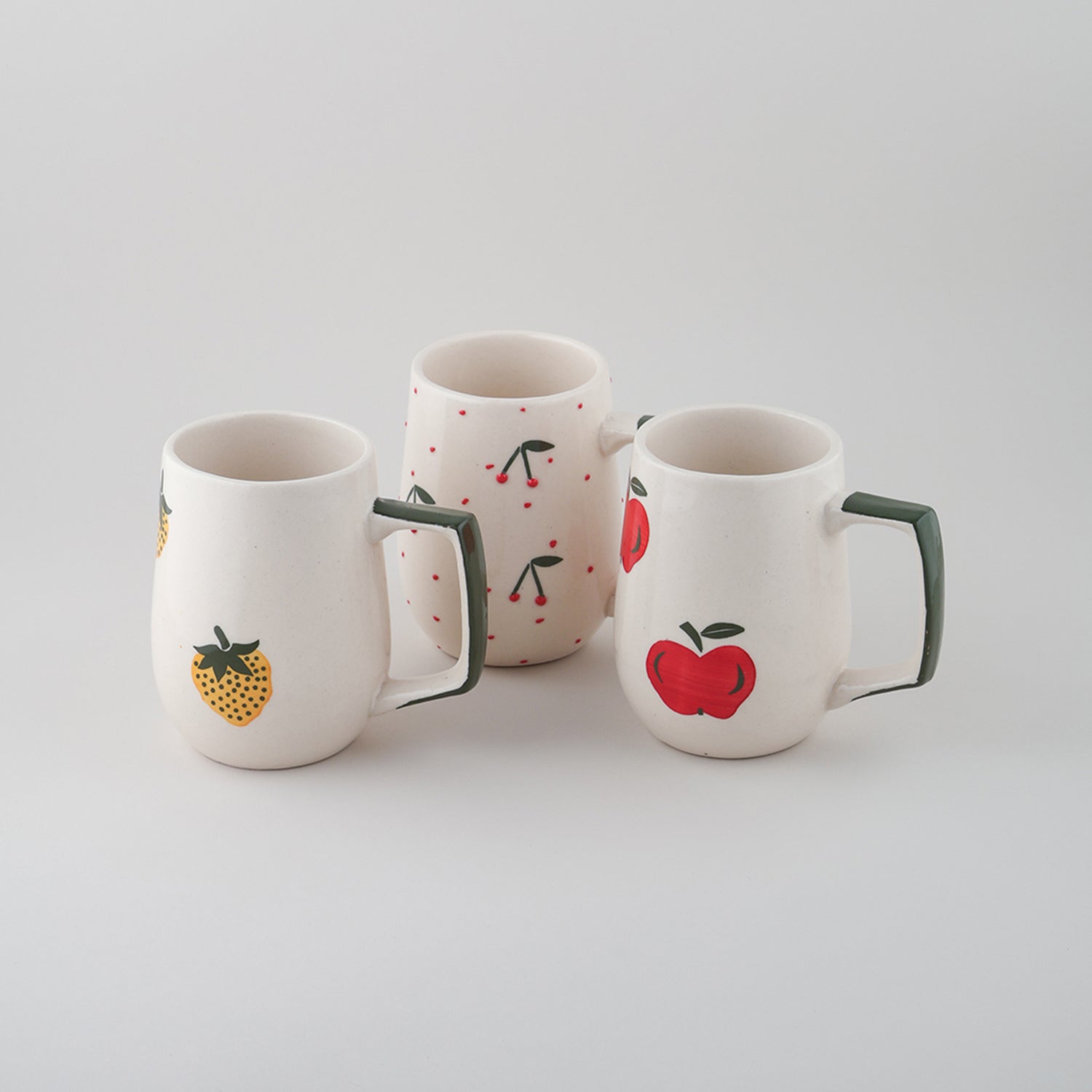 Fruits Ceramic Coffee Mugs Set of 3