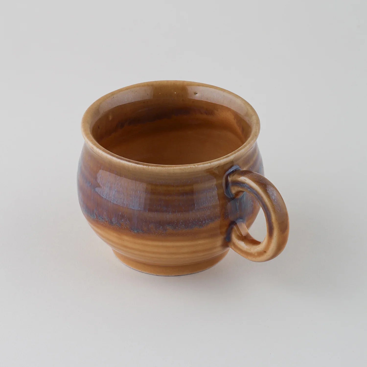 Ochre & Grey Ceramic Tea Cups Set of 2, Each of 200 ml