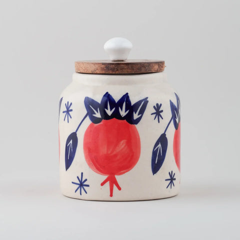 Ceramic Storage Jar with Wooden Lid - Eyaas
