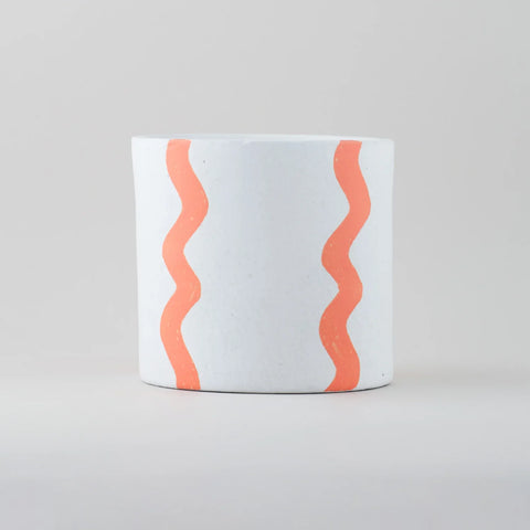 Orange Wave Ceramic Flower Pot - Eyaas