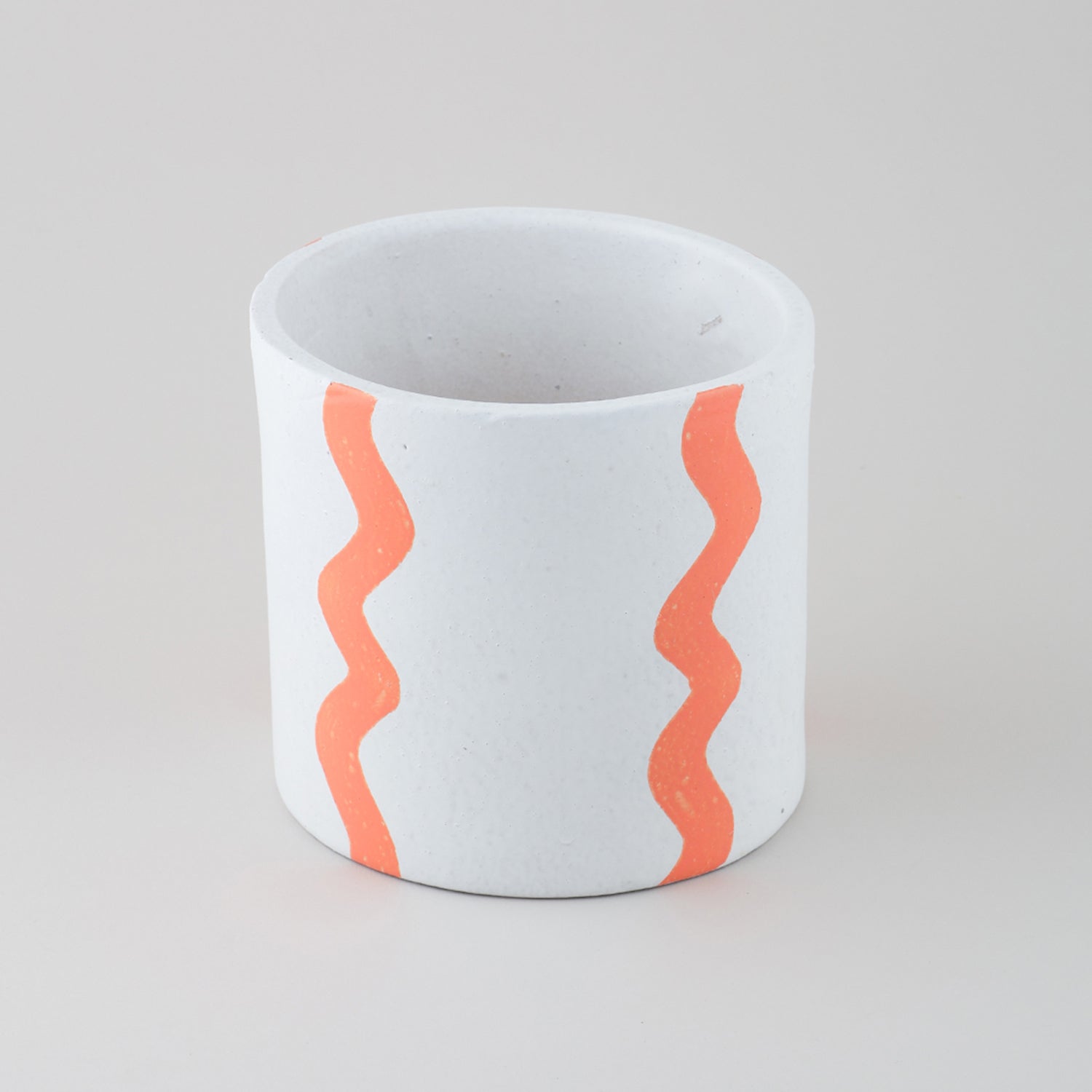 Orange Wave Ceramic Flower Pot