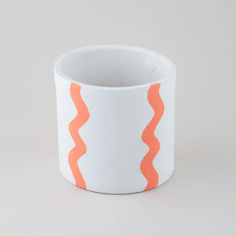 Orange Wave Ceramic Flower Pot - Eyaas
