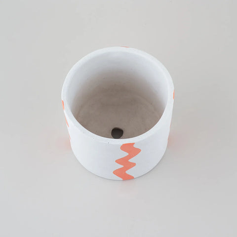 Orange Wave Ceramic Flower Pot - Eyaas