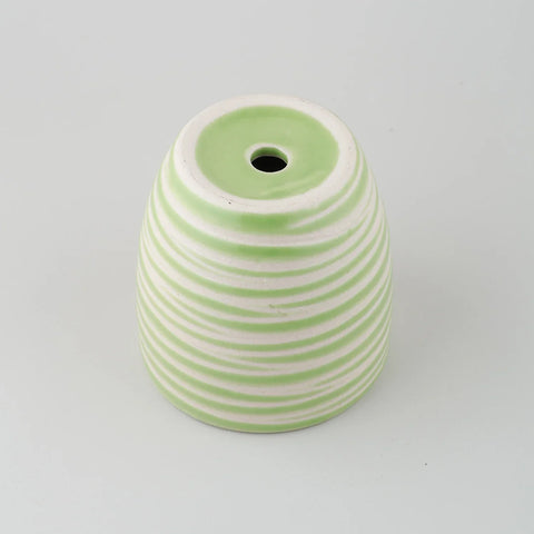 Light Green Striped Ceramic Flower Pot - Eyaas