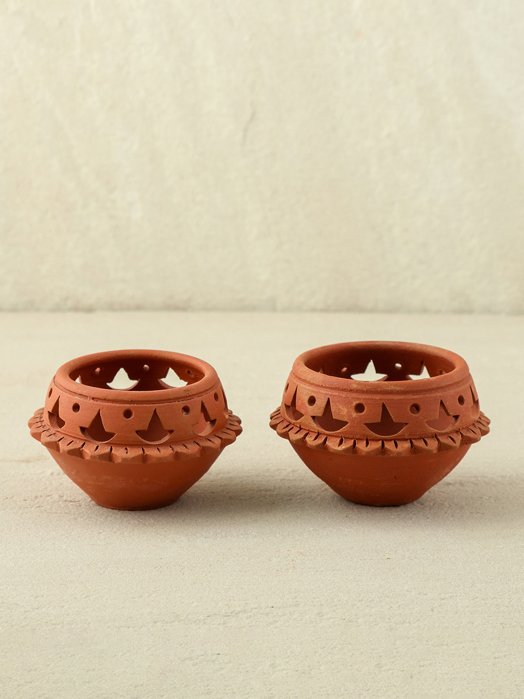 Clay Matka Diya - Set of 2