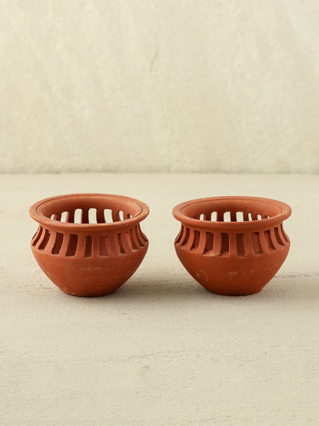 Clay Matka Diya - Set of 2