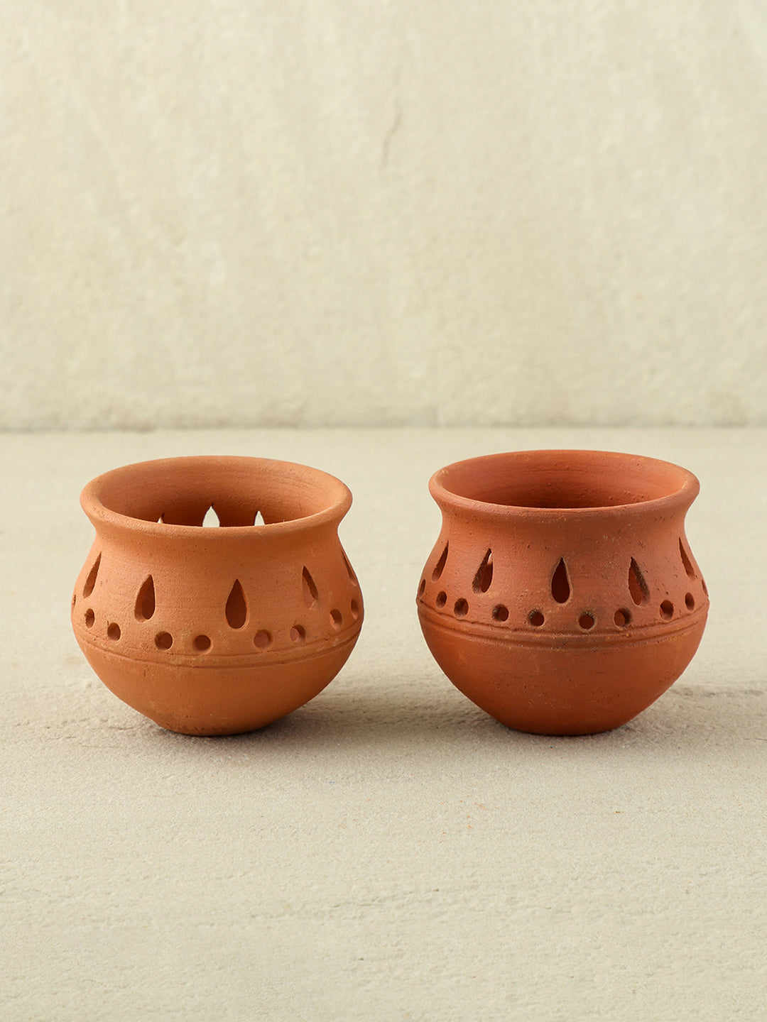 Clay Matka Diya - Set of 2