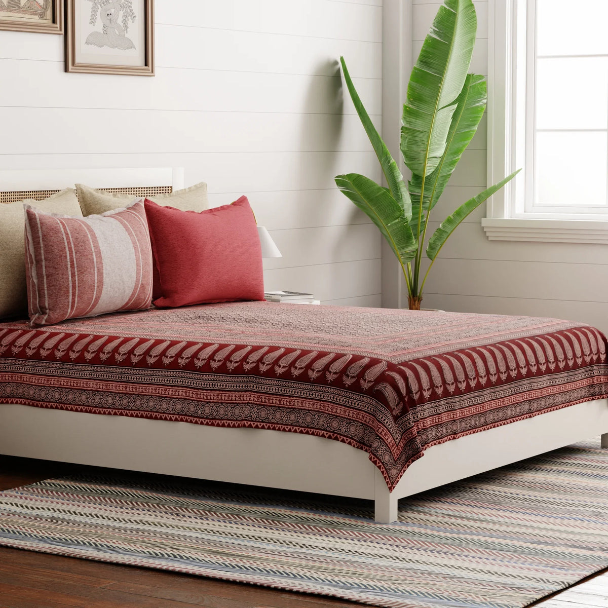 Bagh Print Bed Cover - 90" x 108"