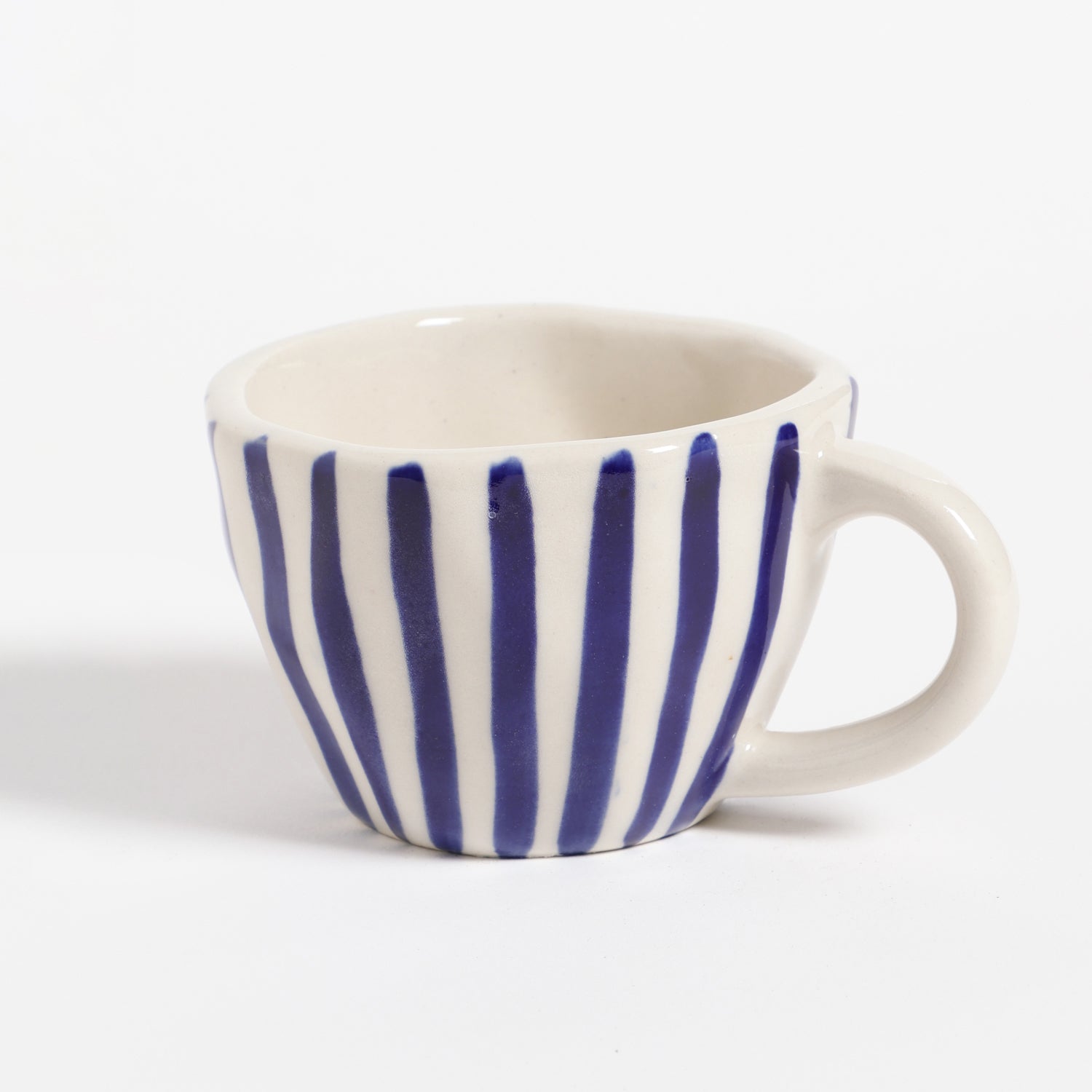 Ceramic Cups - Indigo Stripes - 3.5 x 2.5