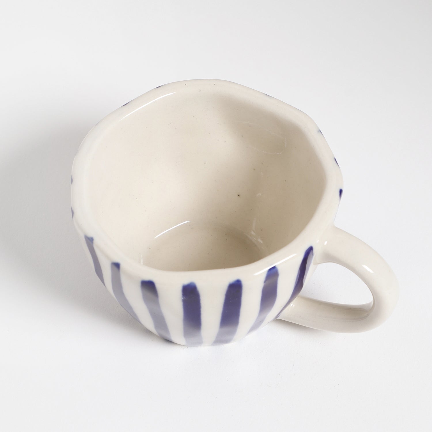 Ceramic Cups - Indigo Stripes - 3.5 x 2.5