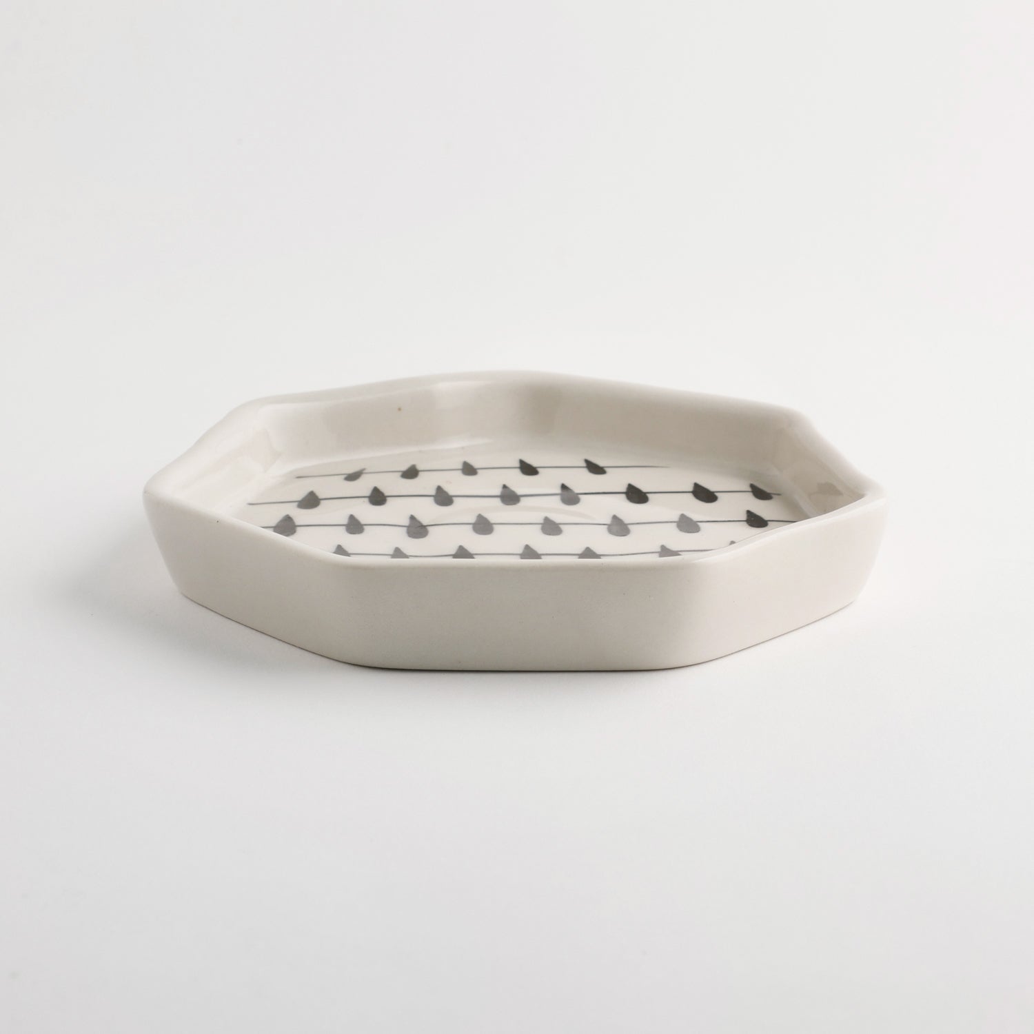 Ceramic Wired Snack Plate - Septagon 6.5 x 1