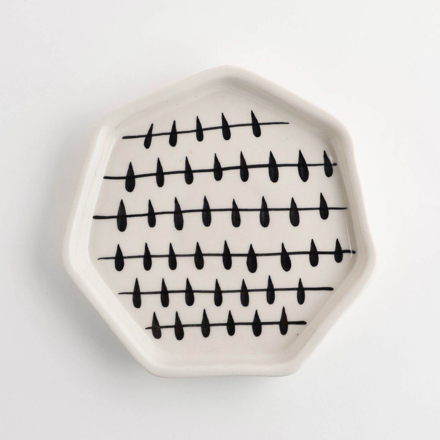 Ceramic Wired Snack Plate - Septagon 6.5 x 1