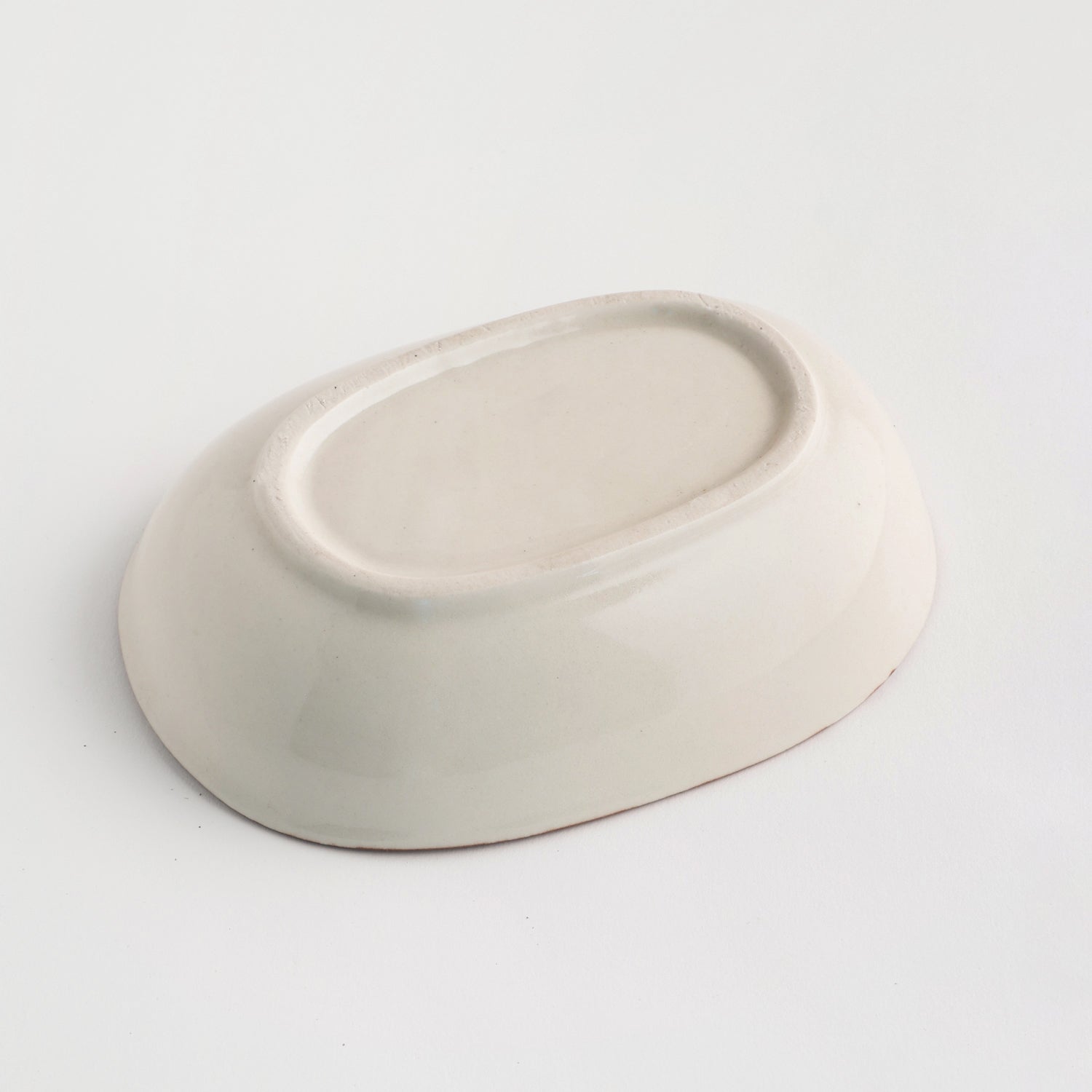 Ceramic Oval Dish - Indigo & Brown - 7x5x2