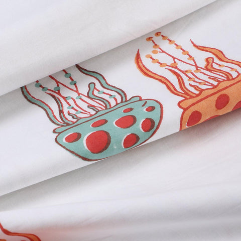 Sea-Themed Kids Bedding Set of 3, Orange & Blue, 40x40 - Eyaas