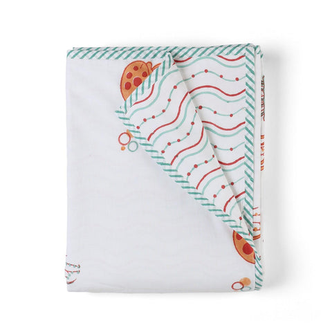 Jellyfish Block-Print Cotton Dohar, Set of 2, 60x90 - Eyaas