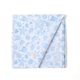 Hand Block Printed Cot Sheet Blue 40x40