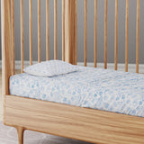 Hand Block Printed Cot Sheet Blue 40x40