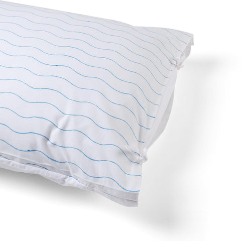 Wave Hand Block Printed Bed Sheet Set 90 x108, Blue - Eyaas