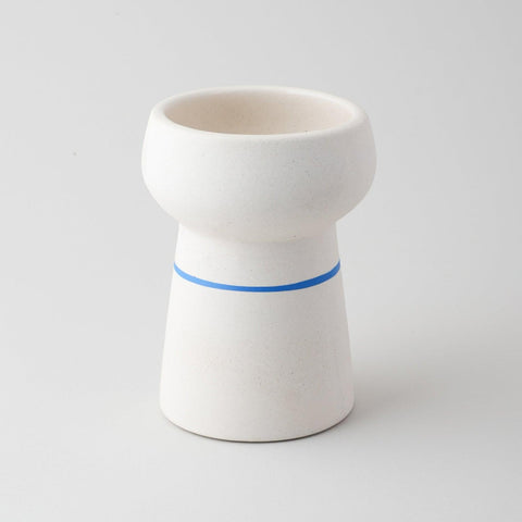 White Ceramic Flower Vase Blue Leaf Trellis 5x4 - Eyaas