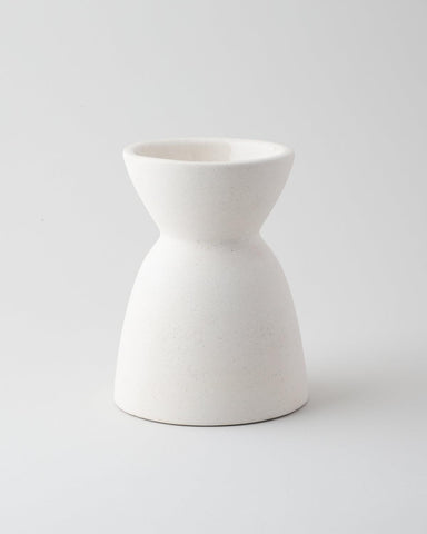 White Ceramic Vase, Blue Scattered Leaves - Eyaas