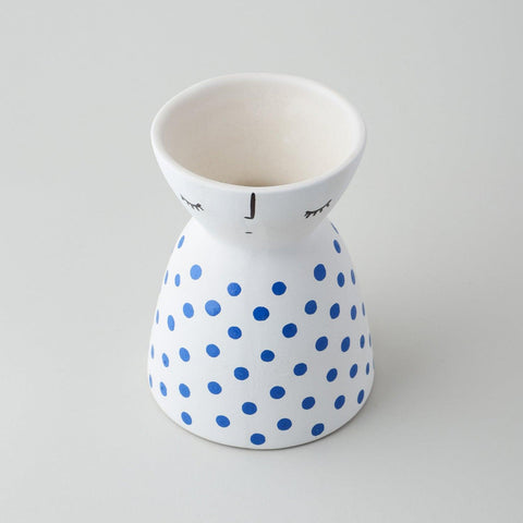 Ceramic Flower Vase, Set of 2, Dot & Triangle - Eyaas