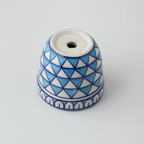 Ceramic Planter, Leaf Pattern, Sky Blue, 3.5x4 - Eyaas