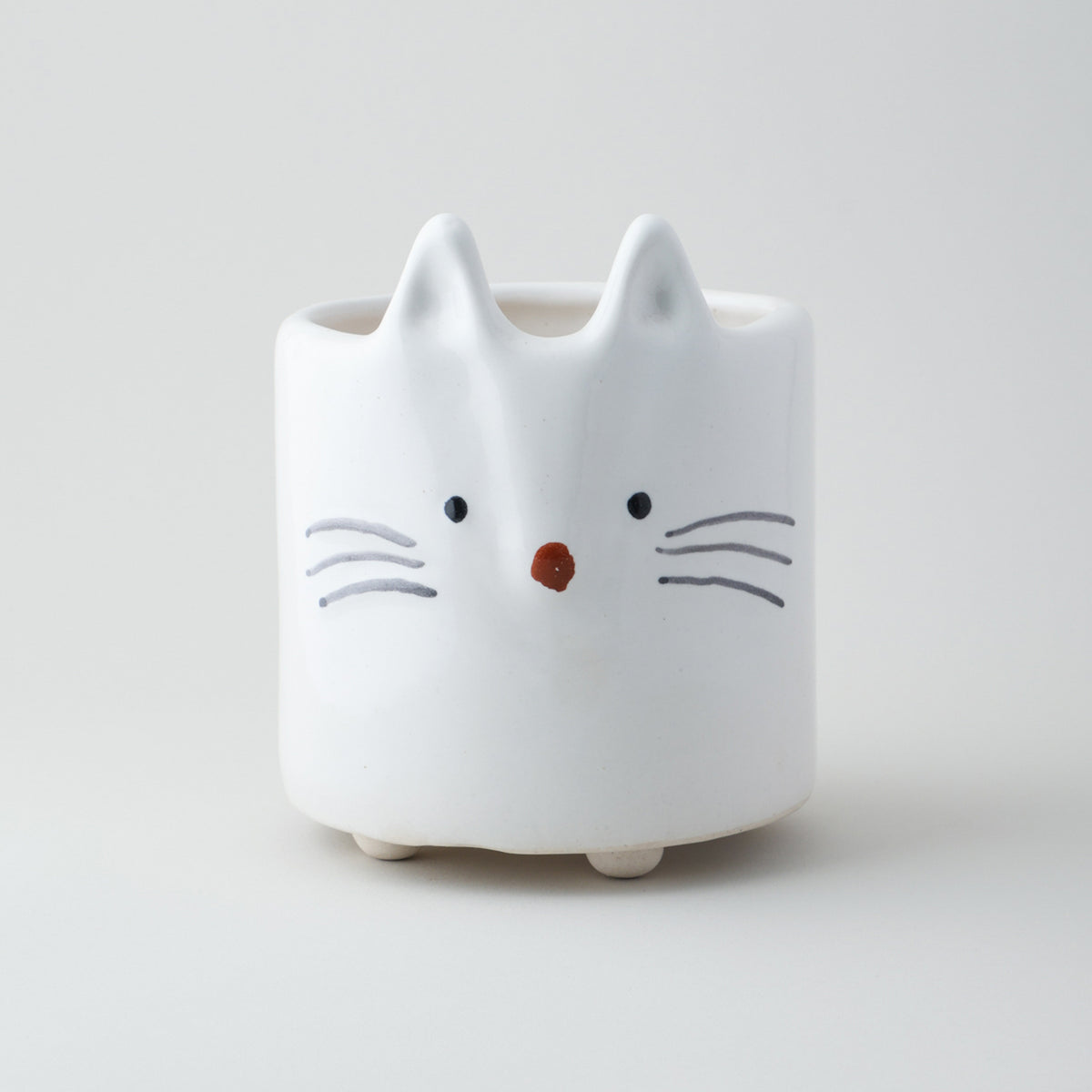 Ceramic Planter Persian Cat White - 6x5