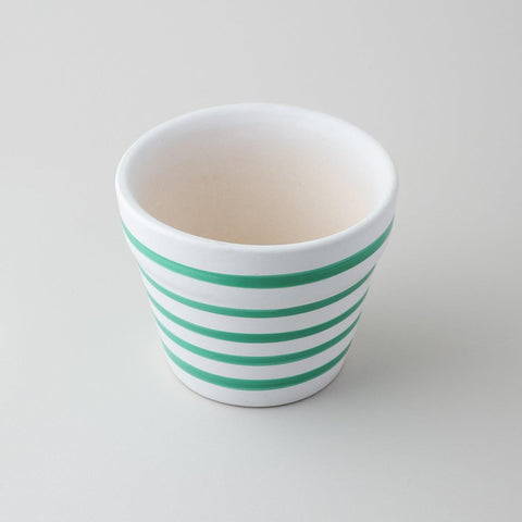 Ceramic Planter Green Stripes - 4x5 - Eyaas