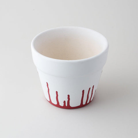 Paint Drip Ceramic Planter Red & White - 4x5 - Eyaas