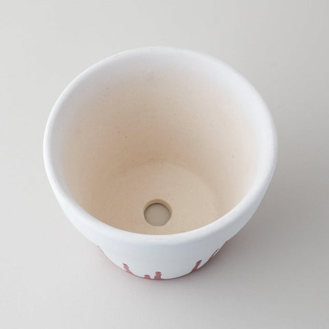 Paint Drip Ceramic Planter Red & White - 4x5 - Eyaas