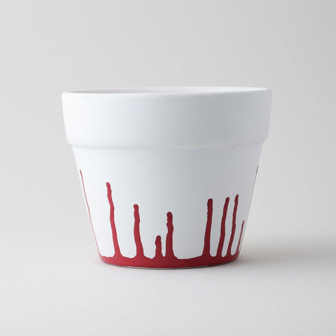 Paint Drip Ceramic Planter Red & White - 4x5 - Eyaas