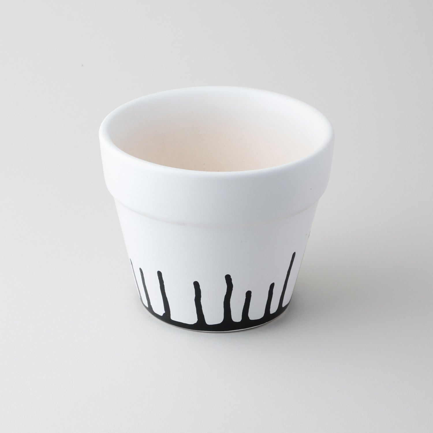 Ceramic Planter White & Black - 4x5
