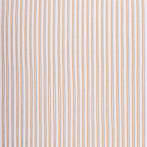 Block Printed 2 Colour Striped Percale Bed Sheet Set - Eyaas
