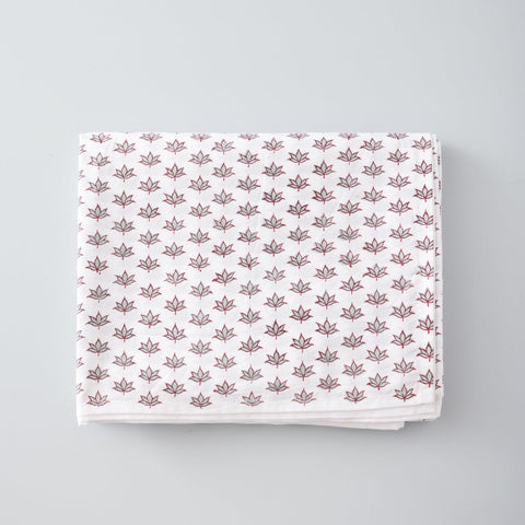 Grey Lotus Block Printed Percale Bed Sheet Set - Eyaas
