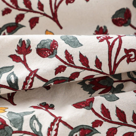 Jaal Block-Print King-Size Bed Cover, Orange-Maroon - Eyaas