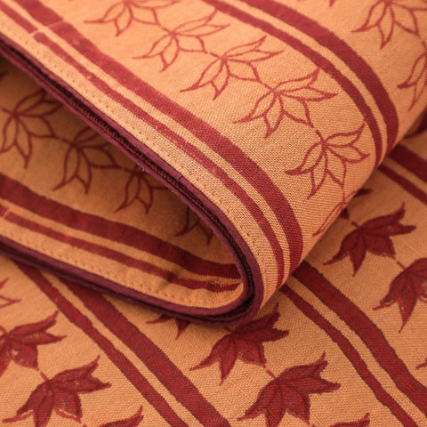 Block-Printed Cotton Table Runner Rust & Maroon - Eyaas
