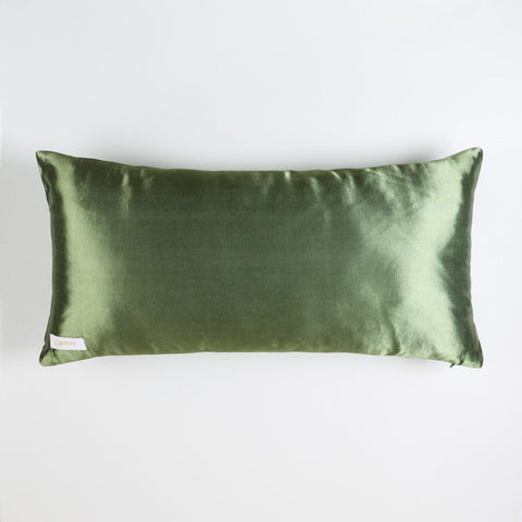 Silk Lumbar Cushion Cover - Green - Eyaas