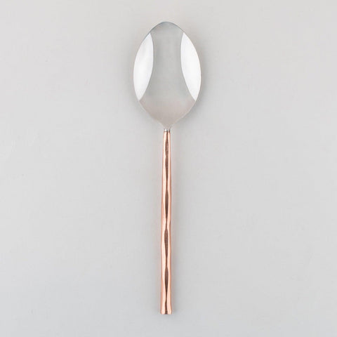 Copper Handle Steel Salad Spoon & Fork Set - Eyaas