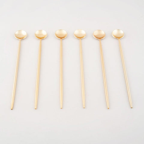 Set of 6 Stainless Steel Stirrers with Brass Coating - Eyaas