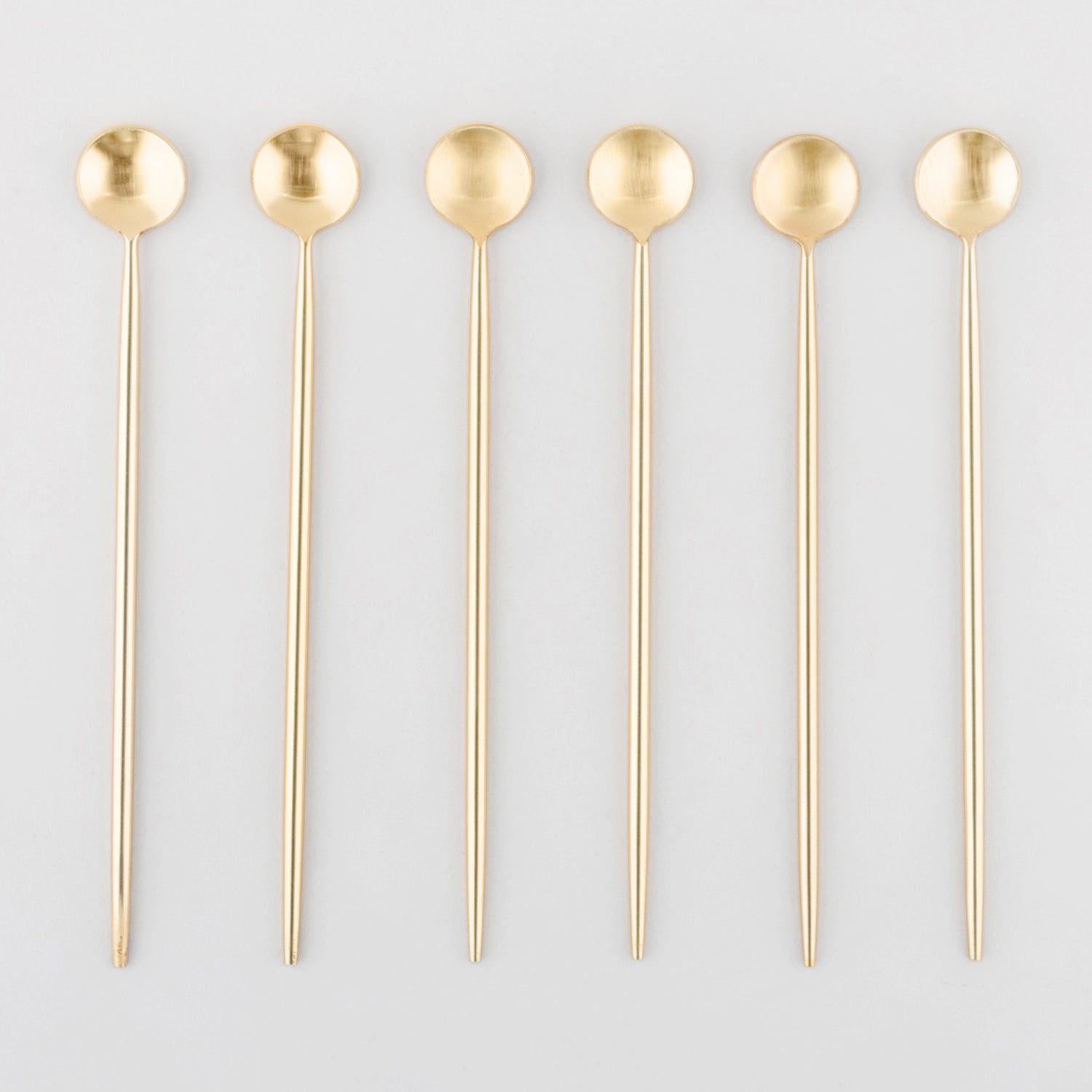 Set of 6 Stainless Steel Stirrers with Brass Coating