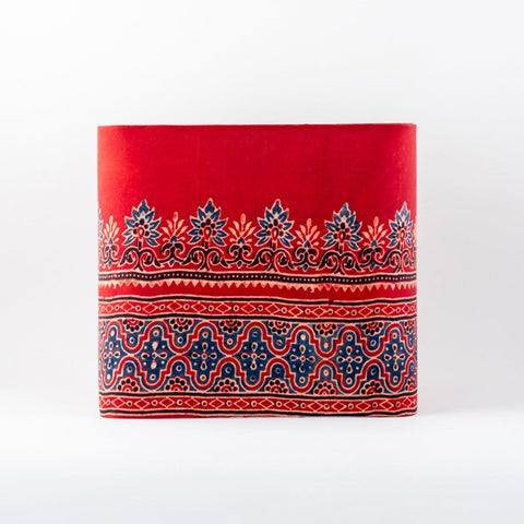 Red & Blue Square Shaped Ajrakh Lamp Shade - Eyaas