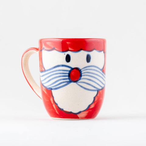 Santa Christmas Ceramic Set of 2, Plate & Mug - Eyaas
