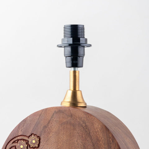 Wood with Brass Inlay Table Lamp Base (Arch) - Eyaas