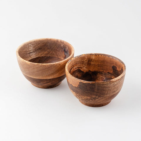 Handcrafted Small Wooden Bowls - Set of 2 - Eyaas